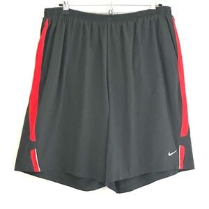 Nike Men's Dri-Fit Shorts in Black with Red Stripes